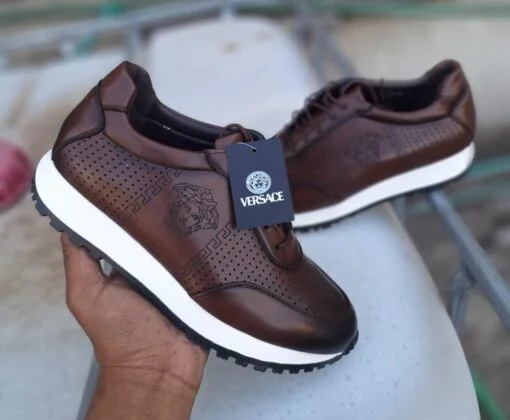 GV Embossed Medallion Urban Leather Sneakers GV Embossed Medallion Urban Leather SneakersGV Embossed Medallion Urban Leather Sneakers