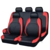 Luxury Premium All Season Quited PU Leather Waterproof Universal 5 Seater Fit Sedan Car Seat Cover with Pillows