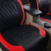 Luxury Premium All Season Quited PU Leather Waterproof Universal 5 Seater Fit Sedan Car Seat Cover with Pillows
