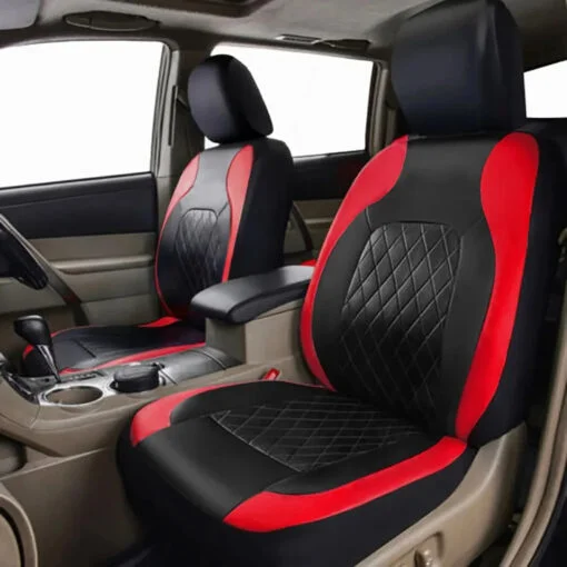 Luxury Premium All Season Quited PU Leather Waterproof Universal 5 Seater Fit Sedan Car Seat Cover with Pillows