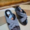 Men’s Cross-Strap Ultimate Comfort Slip-Ons Leather Sandals