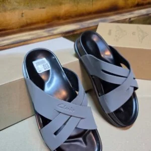 Men’s Cross-Strap Ultimate Comfort Slip-Ons Leather Sandals