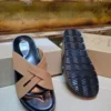 Men’s Cross-Strap Ultimate Comfort Slip-Ons Leather Sandals